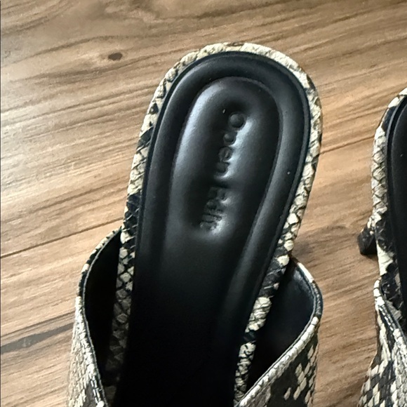 Chic Snakeskin Lace-Up Mules - Picture 2 of 4